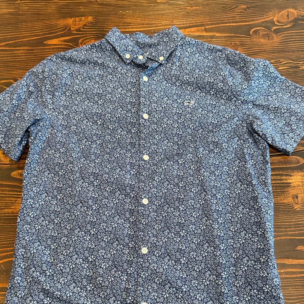 Vineyard Vines Navy Floral Button Down Shirt